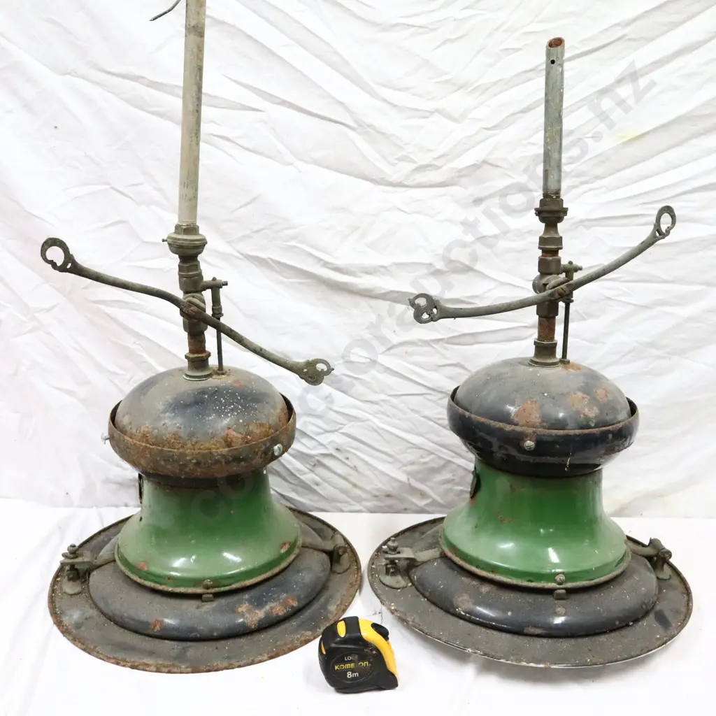Early Kerosene "Ukay Lamp" Street Lights Pair Image 1++