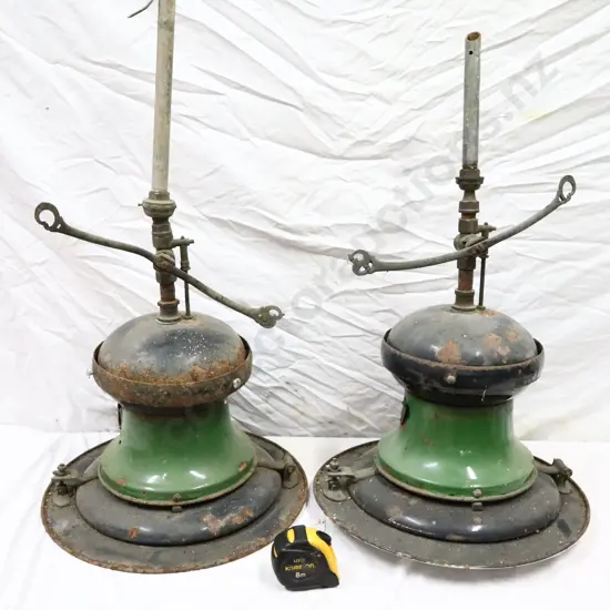 Early Kerosene "Ukay Lamp" Street Lights Pair
