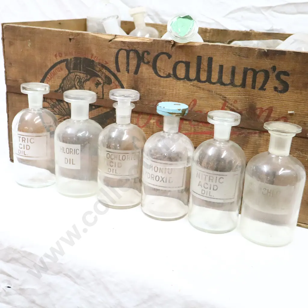 Acid Etched Chemist Jars With Stoppers Approx 40 Image 1++