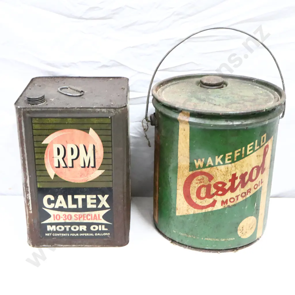 Caltex RPM Oil Tin and Wakefield Castrol Durm Image 1++