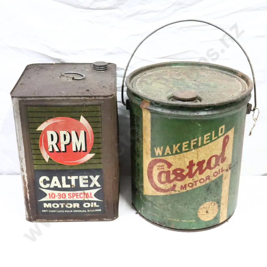 Caltex RPM Oil Tin and Wakefield Castrol Durm Image 1++