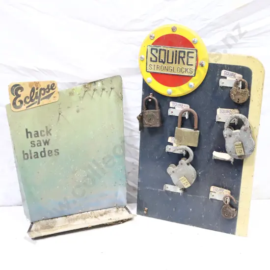 Eclipse Hacksaws And Squire Padlocks Countertop Advertising Signs