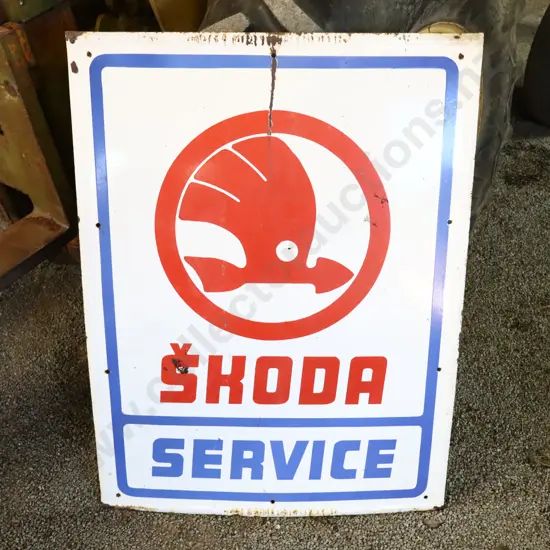 Skoda Service Enamel Sign