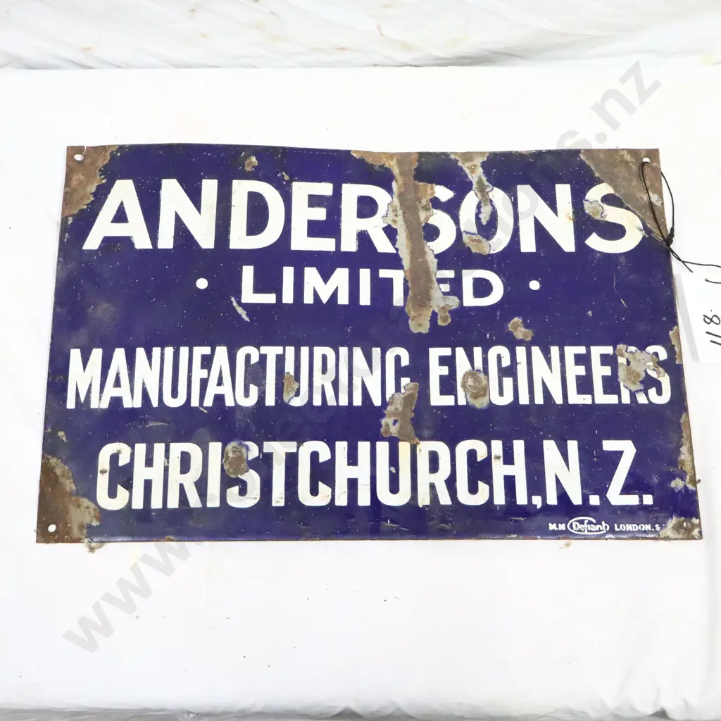 Andersons Christchurch Enamel Sign Image 1++