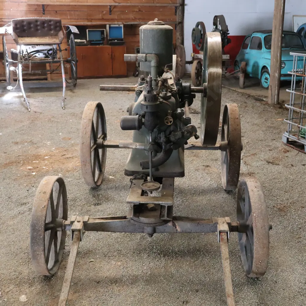 Tangye Stationary Engine On Heavy Duty Cart - Fly Wheel Size 92cm. Image 1++