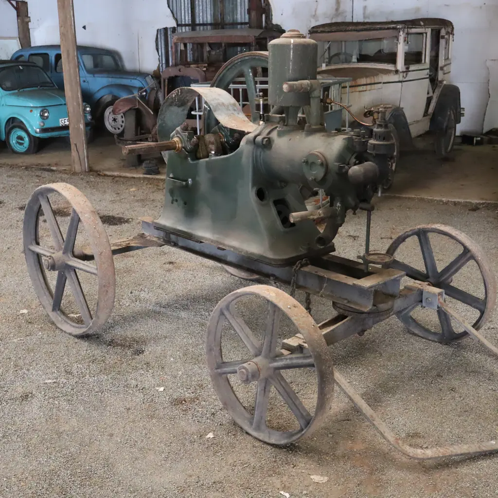 Tangye Stationary Engine On Heavy Duty Cart - Fly Wheel Size 92cm. Image 1++