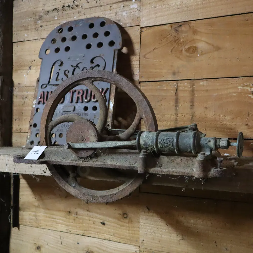 Cast Iron Lister Auto Truck Sign And Vacuum Pump Image 1++