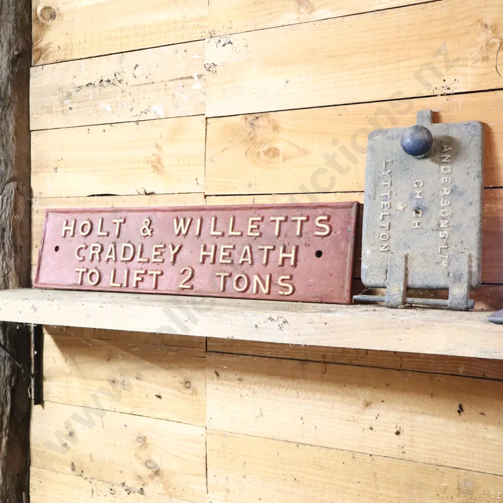 Holt And Willetts Cast Iron Sign And Anderson's Ch Ch Cast Iron Door Image 1++