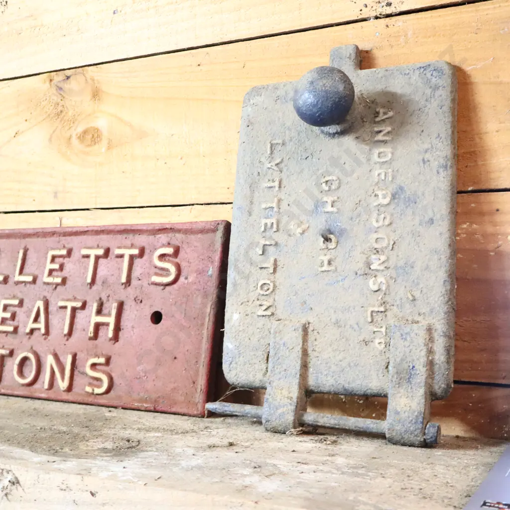 Holt And Willetts Cast Iron Sign And Anderson's Ch Ch Cast Iron Door Image 1++