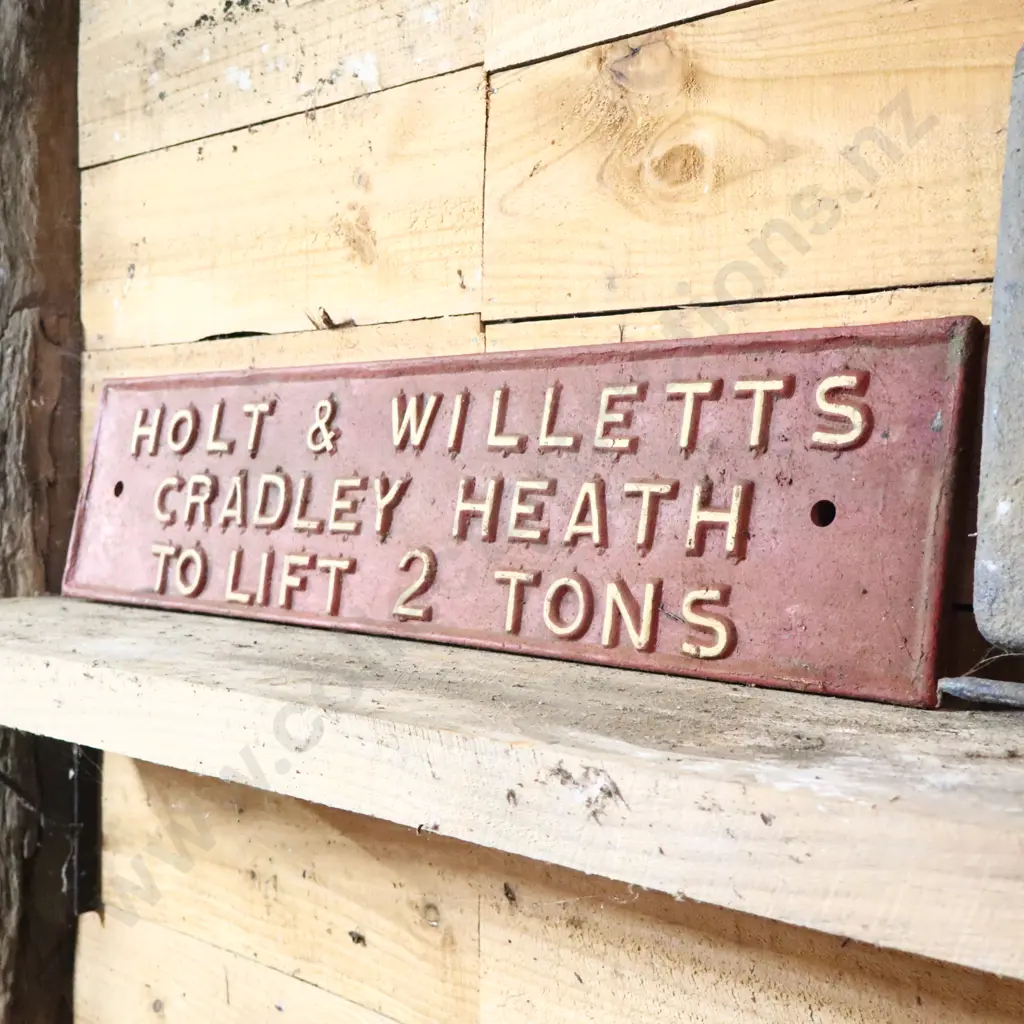 Holt And Willetts Cast Iron Sign And Anderson's Ch Ch Cast Iron Door Image 1++
