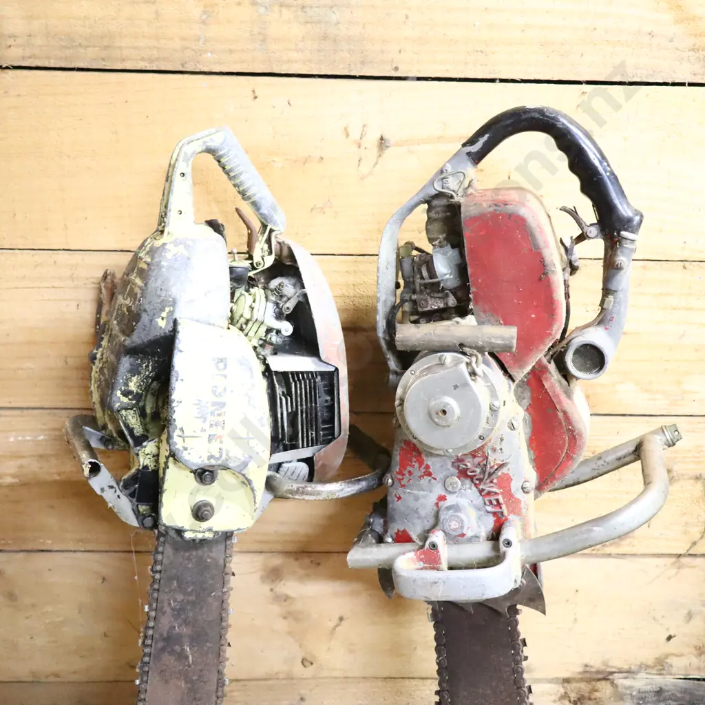 Vintage Pioneer And Pm Rocket Chainsaws Image 1++