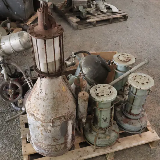 Pallet, Milking Bits, Acetelyne Tank Ect.