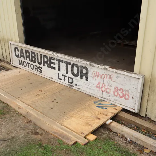 Carburetttor Motors Ltd Hand Painted Wooden Sign
