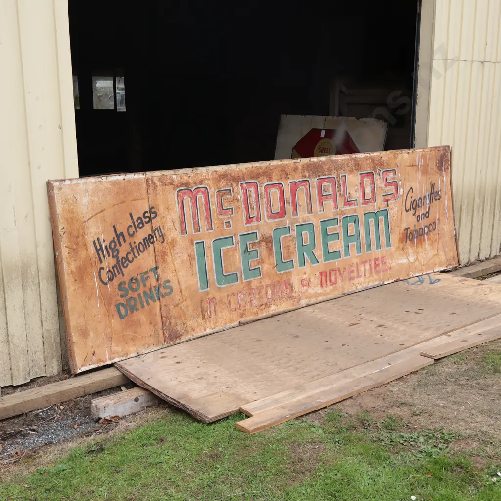 MacDonald's Ice Cream Hand Painted Tin Sign Image 1++