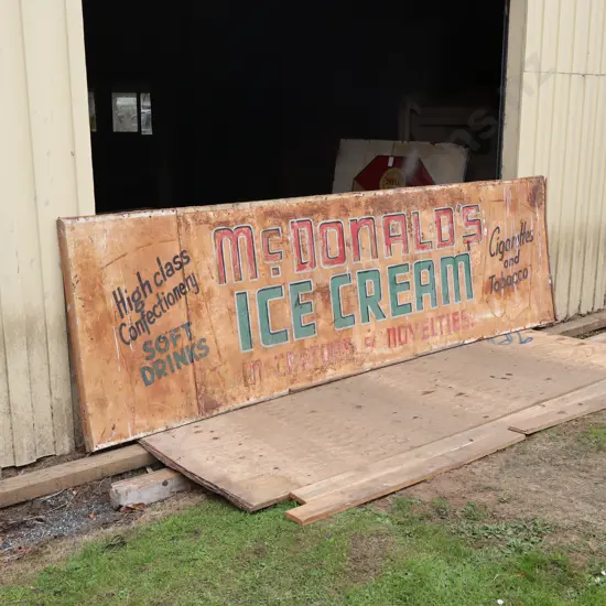 MacDonald's Ice Cream Hand Painted Tin Sign