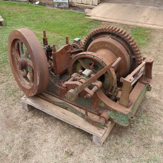 Cast Iron Union Winch, Motor And Parts