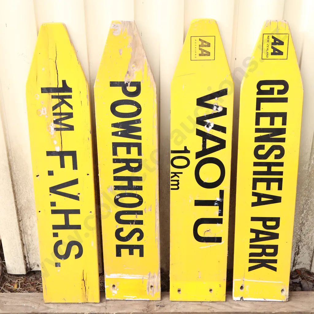 AA Signs x 4. 1km FVHS. Powerhouse, Waotu, Glenshea Park Image 1++