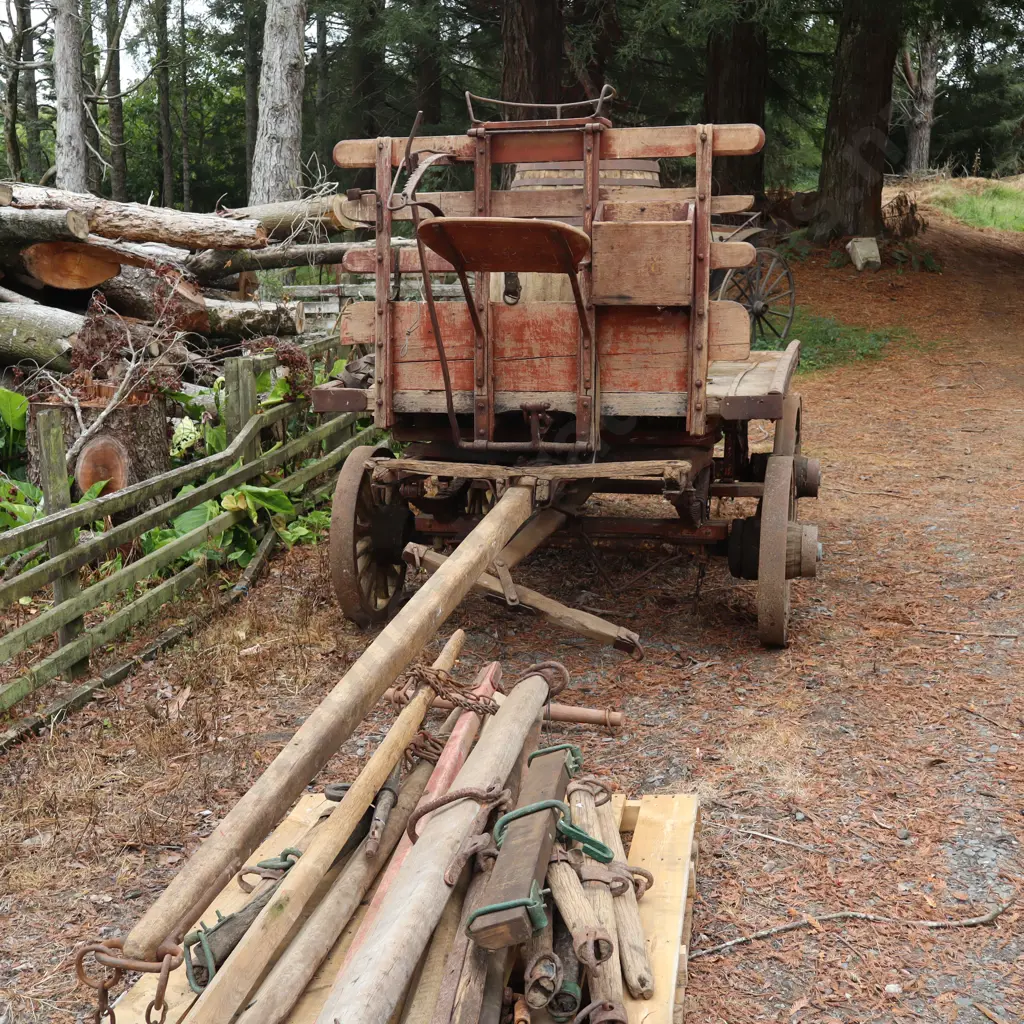 American Style Farmers Wagon Horse Drawn Cart. This Cart Is Braked From The Lever On The Drivers Seat. Image 1++