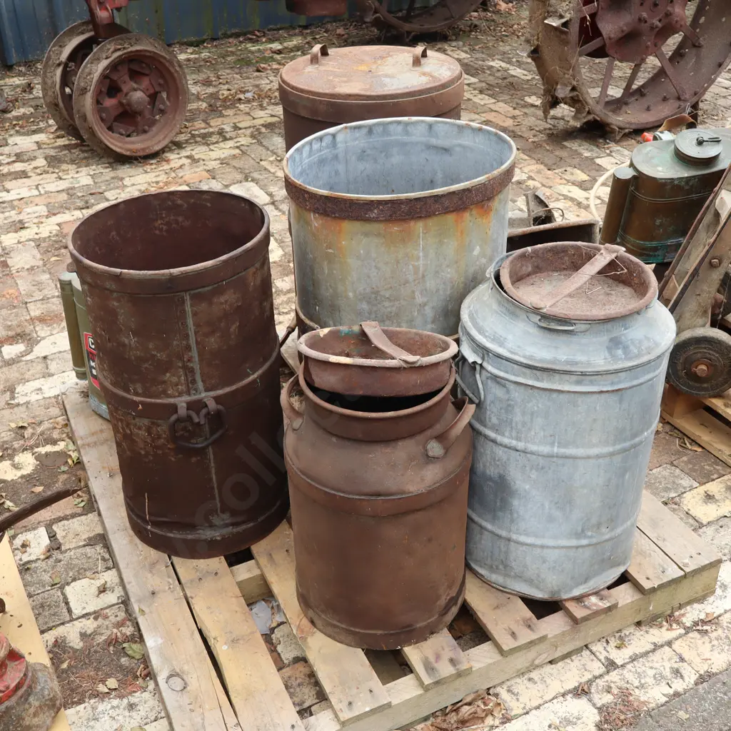 Cream And Farm Cans x 5 Image 1++