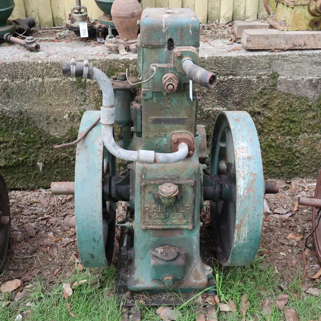 Lister Twin Flywheel Stationary Engine. 60cm Flywheels Image 1++