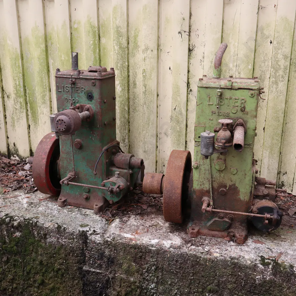 Pair Of Lister Stationary Engines.  Image 1++