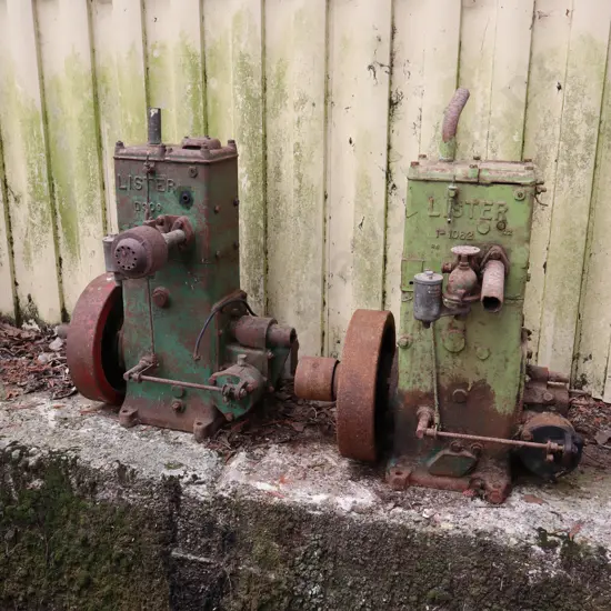 Pair Of Lister Stationary Engines. 