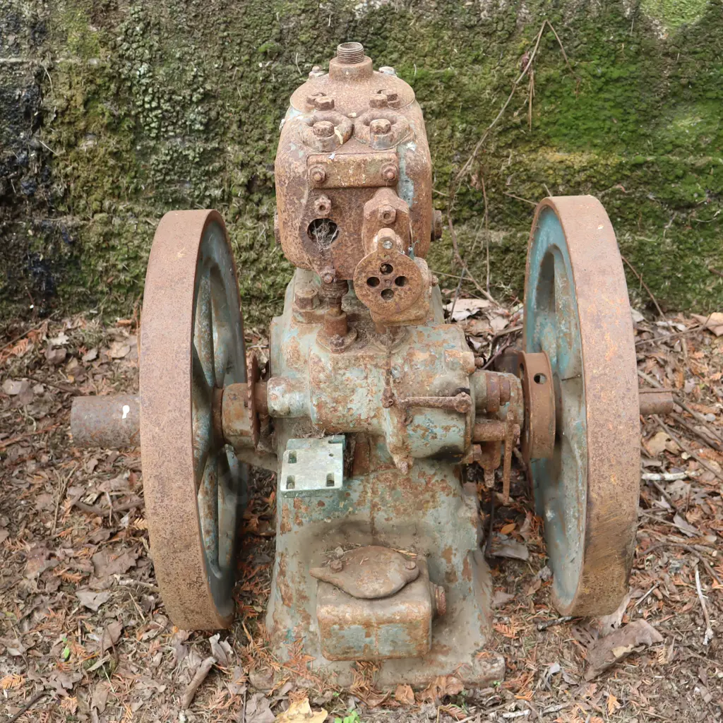 Lister Twin Flywheel Stationary Engine. 60cm Flywheels Image 1++