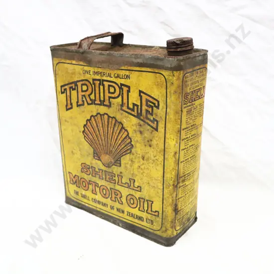 Triple Shell Oil Tin