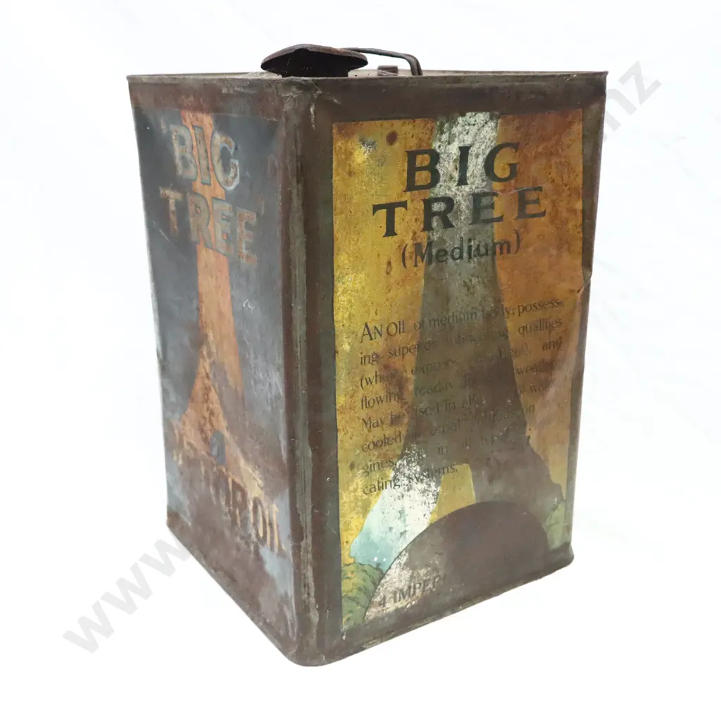 Rare 4 Gallon Big Tree Motor Oil Tin Image 1++