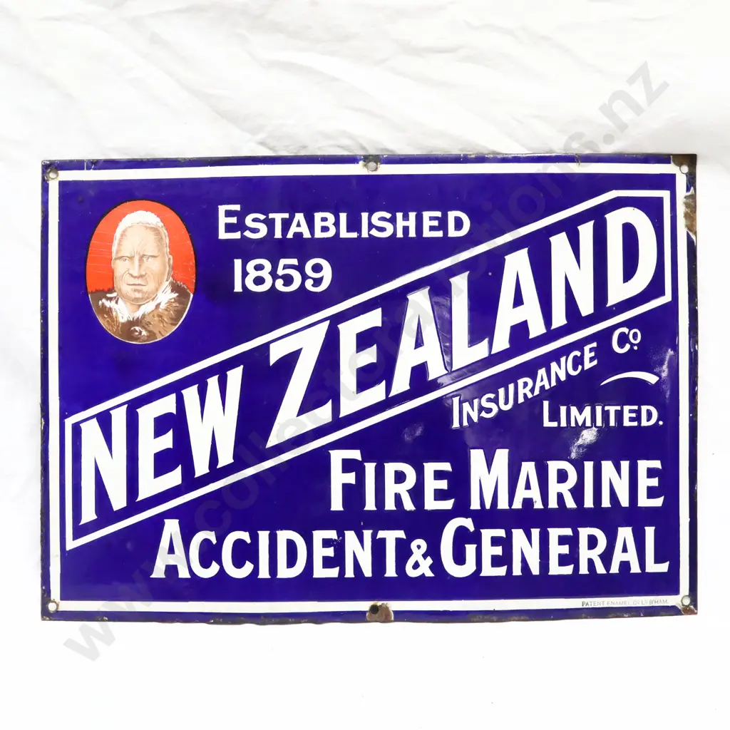New Zealand Insurance Enamel Sign Image 1++
