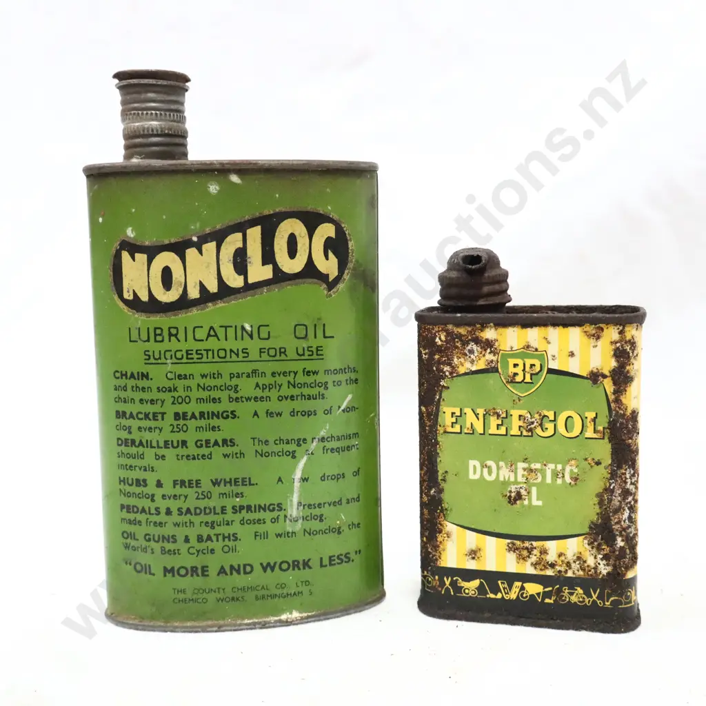 Non Cog Lubricating Oil And BP Energol Oil Tins Image 1++