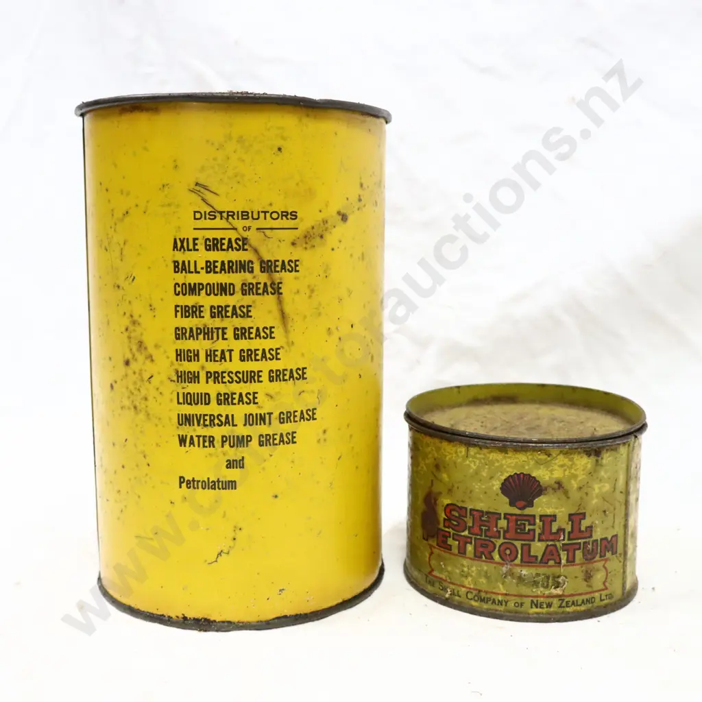 Early Shell Grease Tins x 2 Image 1++