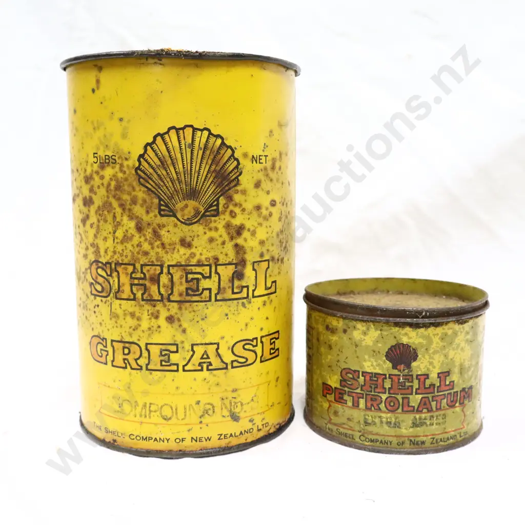Early Shell Grease Tins x 2 Image 1++