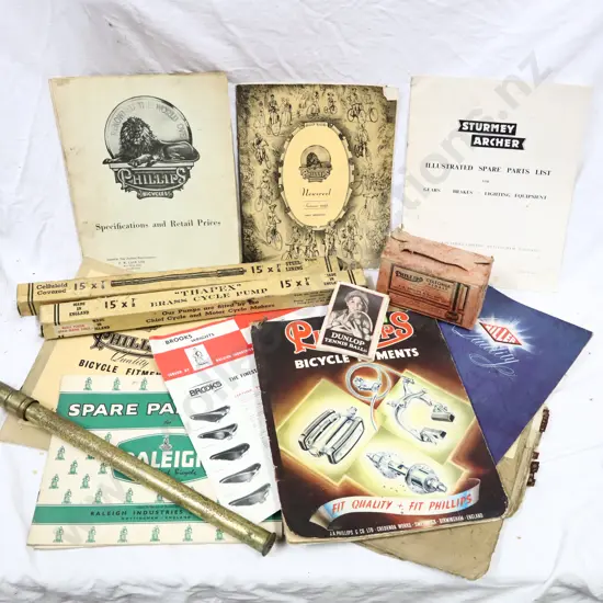 Cycling Empherma. 11 Catalogs, Brass Pump and Packageing