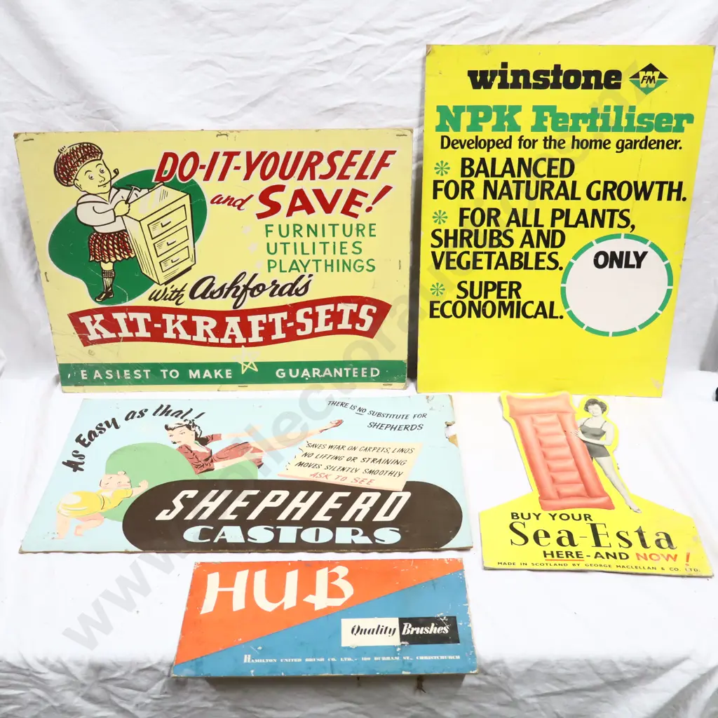 Original Hardboard Signs x 5 Image 1++