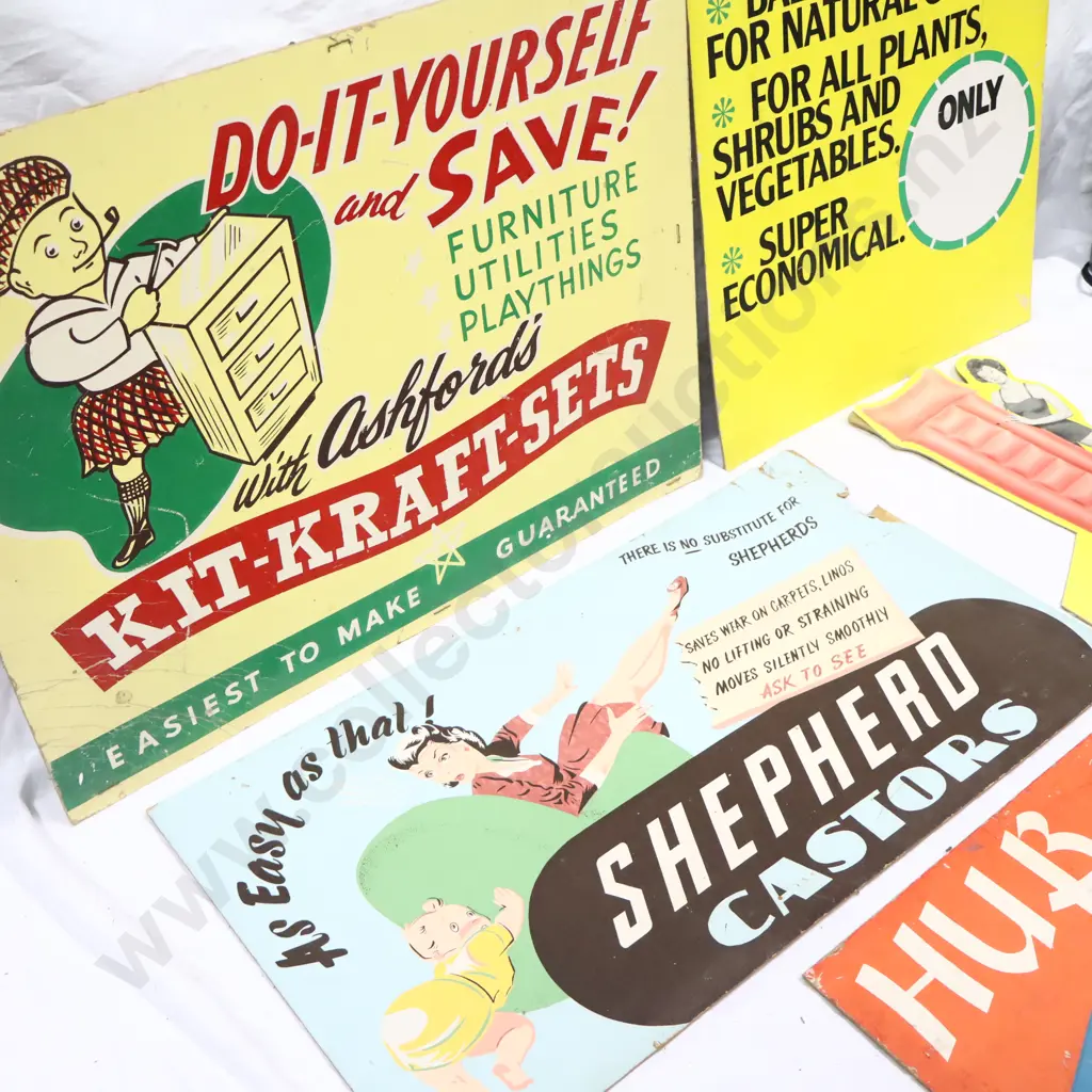 Original Hardboard Signs x 5 Image 1++