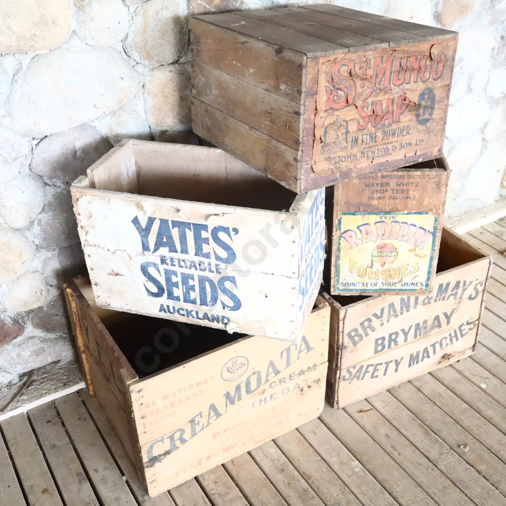Wooden Advertising Boxes x 5 Image 1++