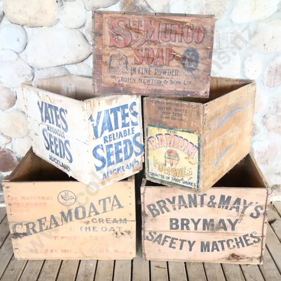 Wooden Advertising Boxes x 5