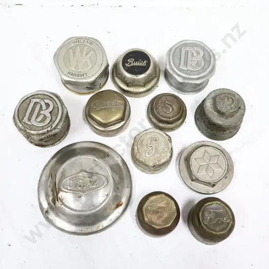 Hubcaps Brass And Metal. Various Brands Ford, Willy's Ect