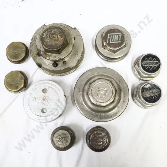 Hubcaps Brass And Metal. Various Brands Ford, Flint, Whippet Ect