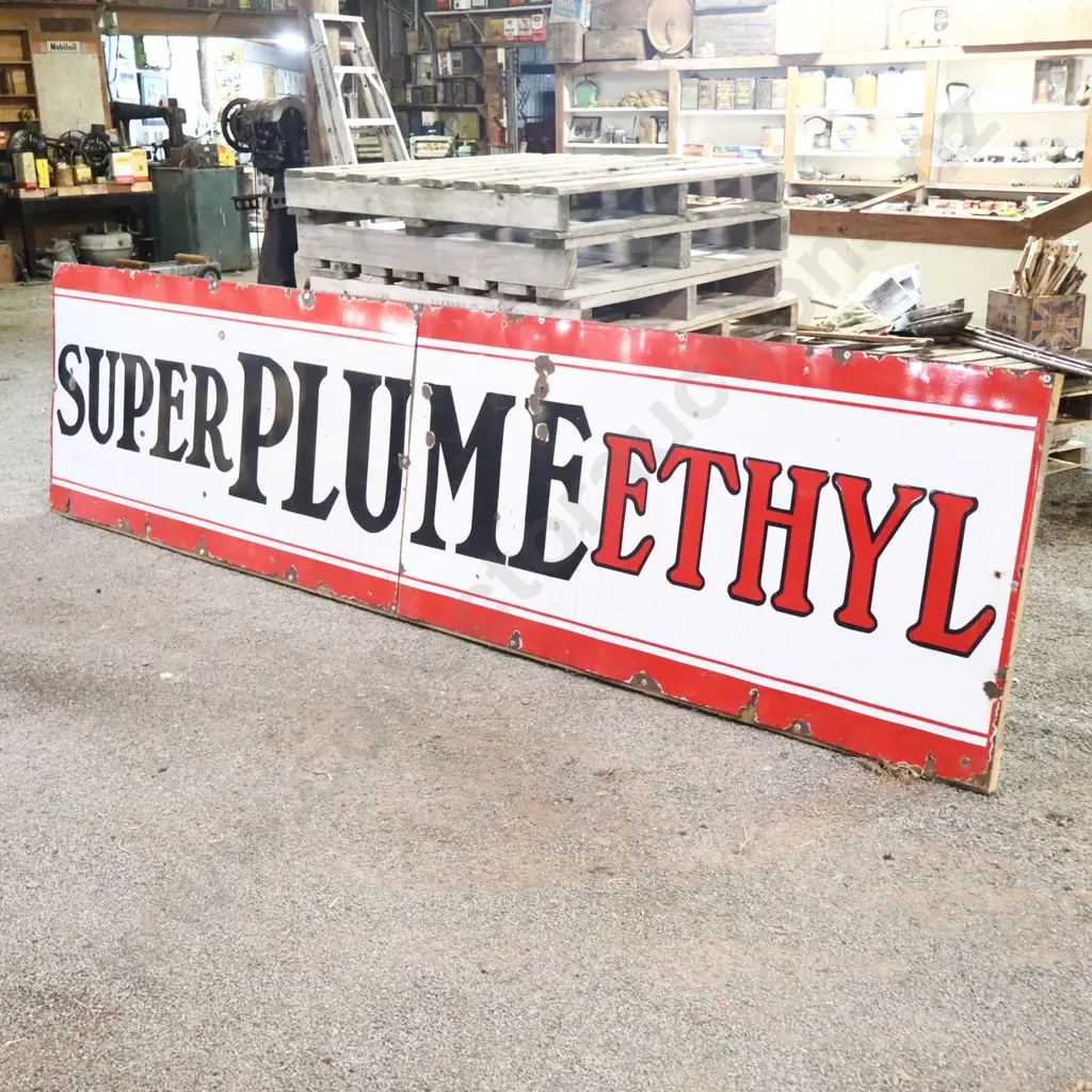 12 x 3 Foot Super Plume Ethyl Enamel Sign Image 1++
