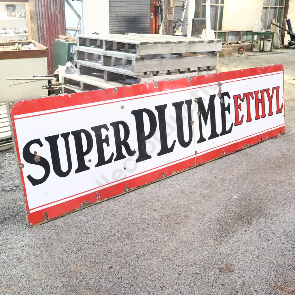 12 x 3 Foot Super Plume Ethyl Enamel Sign Image 1++