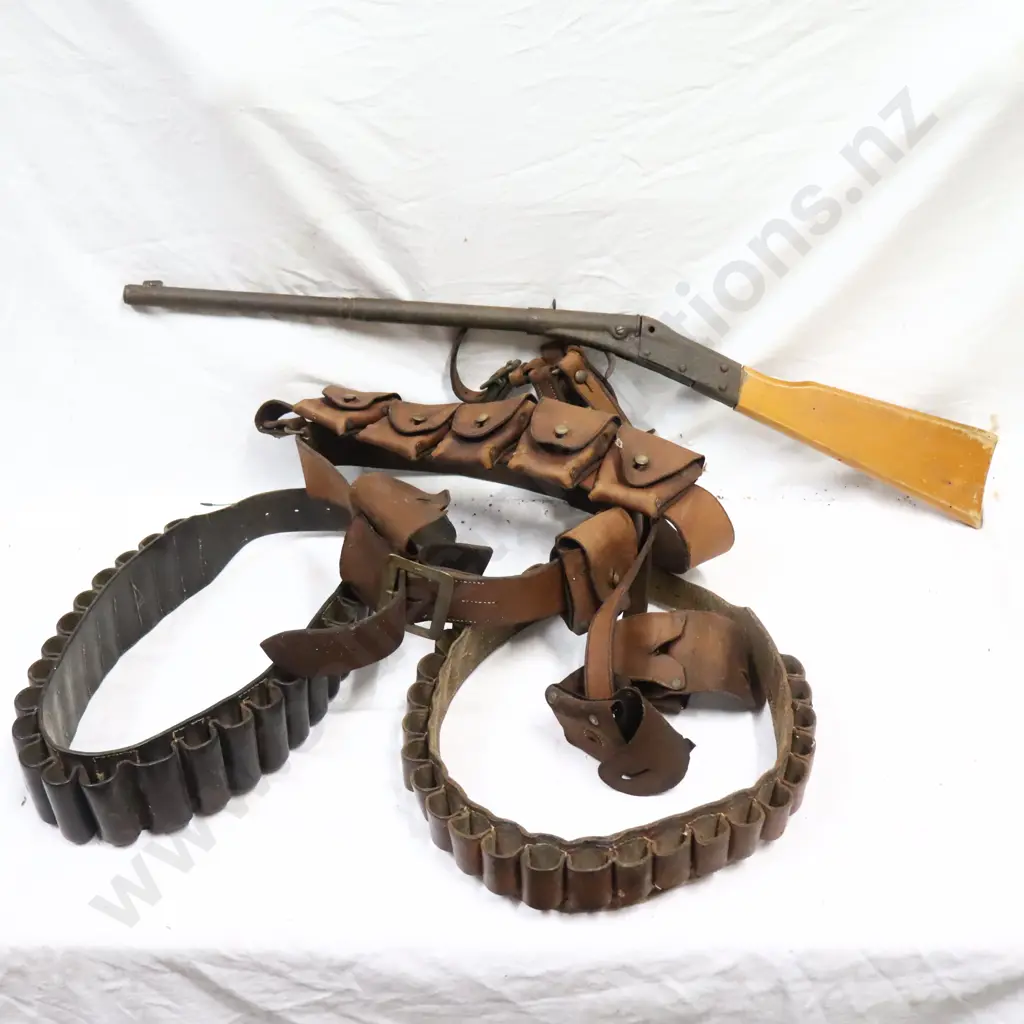 Shooting Holsters And Toy Gun. Larger Holster With Upper Body Strapes Stamped Wiseman Maker Auckland. Image 1++