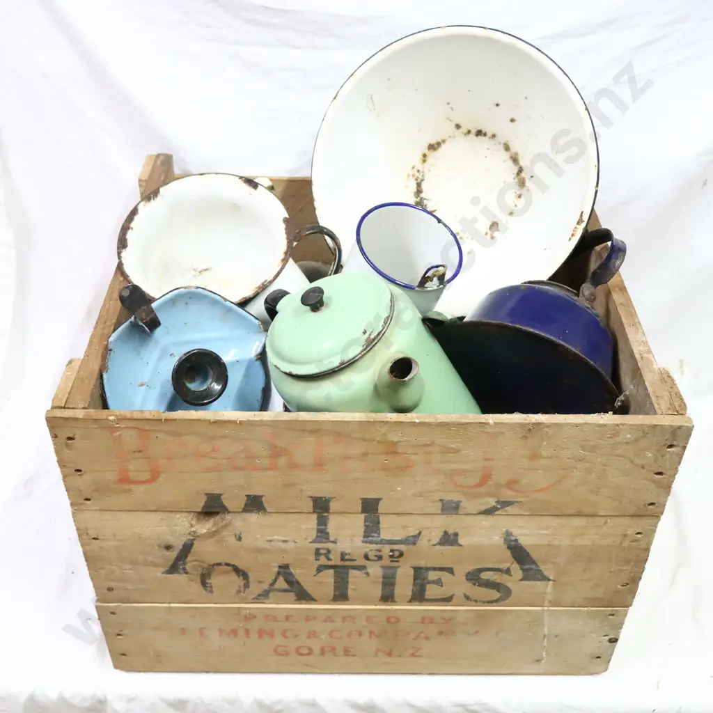 Box Of Enamelware Image 1++